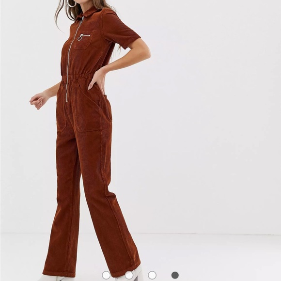 ASOS DESIGN CORD 70’s flare jumpsuit - Picture 2 of 9